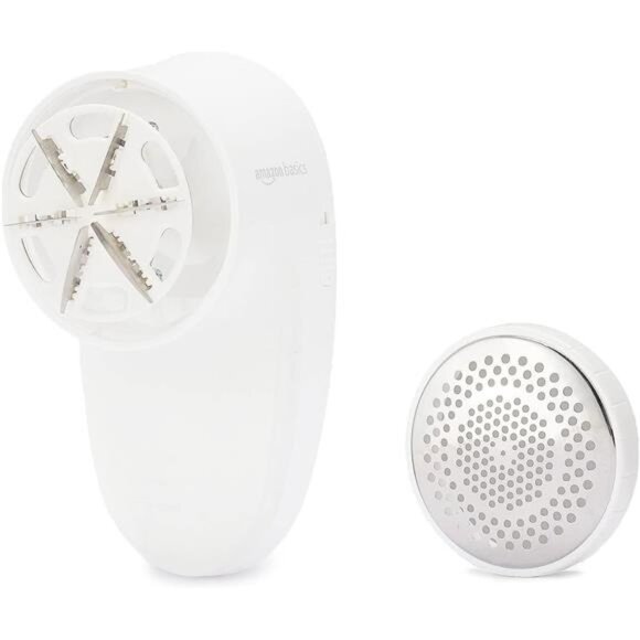 Battery Operated Fabric Shaver, Lint and Fuzz Remover with 2 Spare Blades -White - Picture 3 of 7